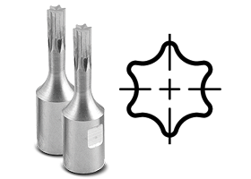 Somma T5 6-Lobed style Internal Rotary Broach with 1/2 Dia Somma# TO2-T5 Shank x 1-3/4 OAL 
